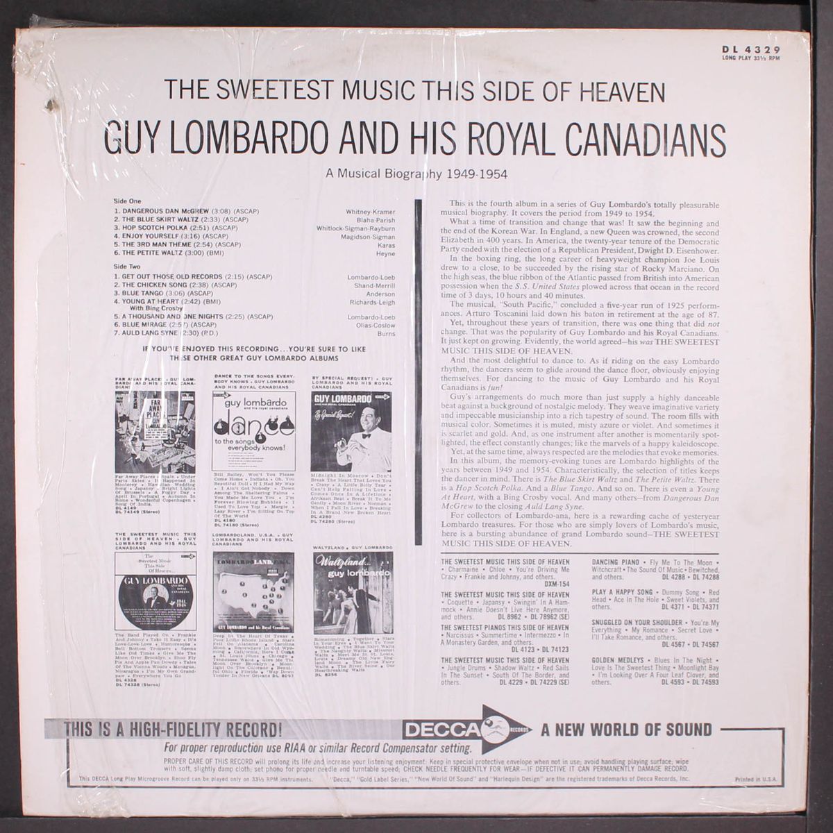the sweetest music this side of heaven by GUY LOMBARDO