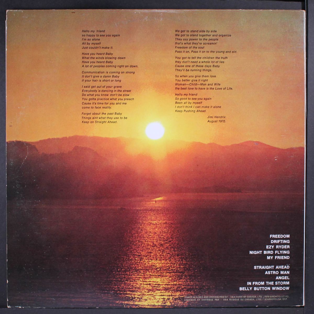 the cry of love by JIMI HENDRIX
