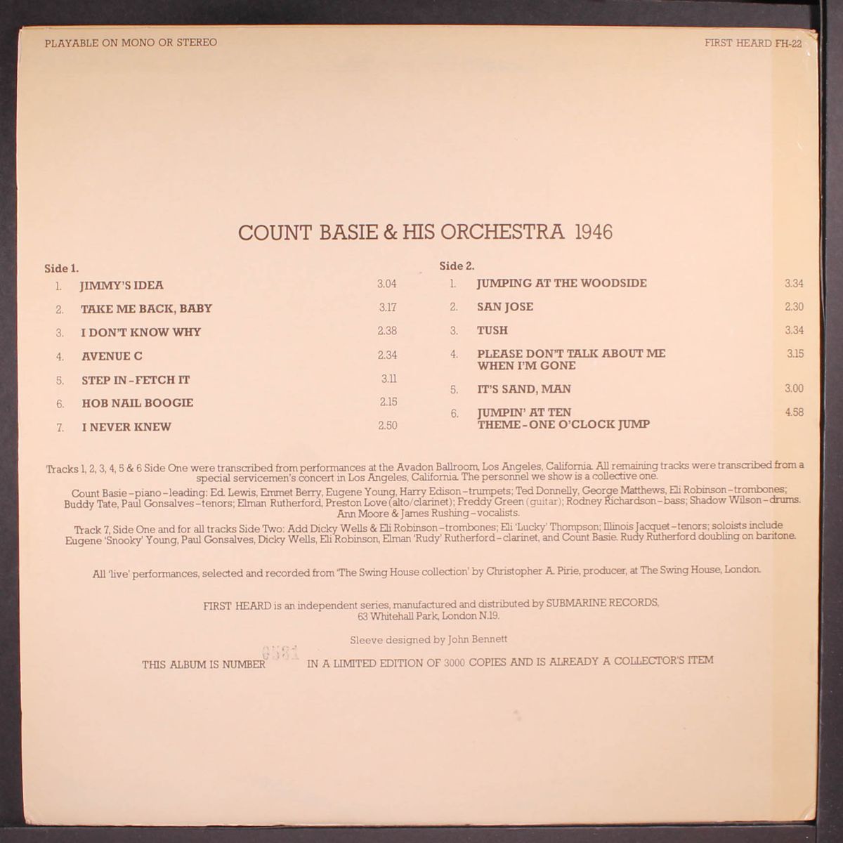 count basie and his orchestra 1946 by COUNT BASIE