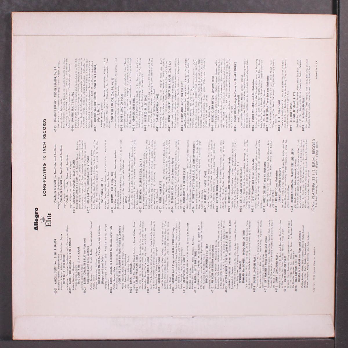 and orchestra by EARL BOSTIC / JIMMY LUNCEFORD