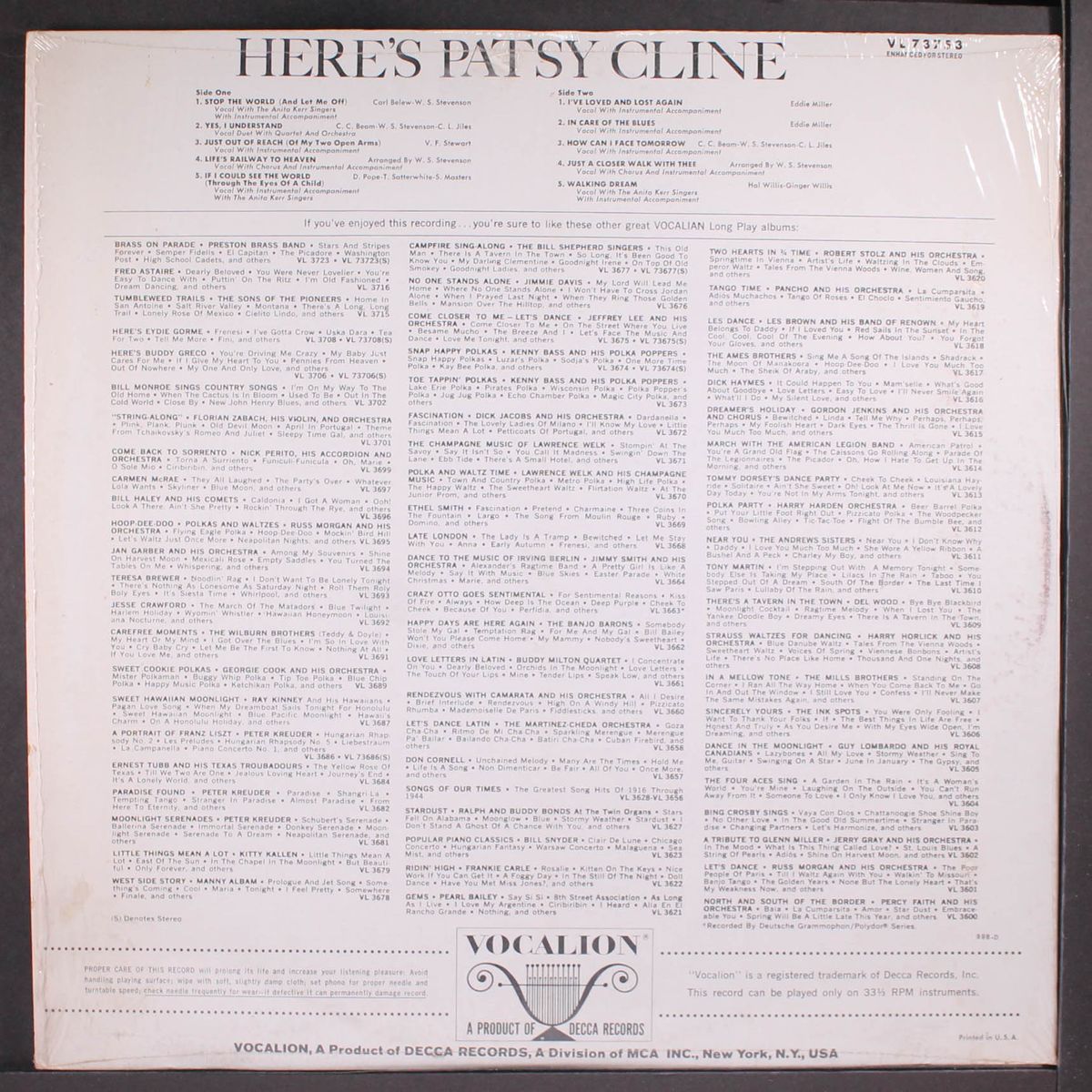 here's by PATSY CLINE