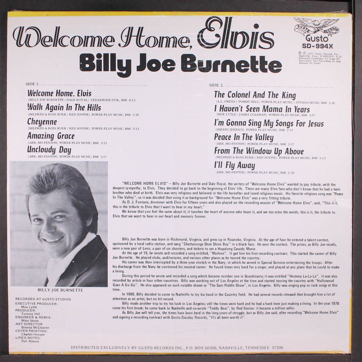 welcome home, elvis by BILLY JOE BURNETTE