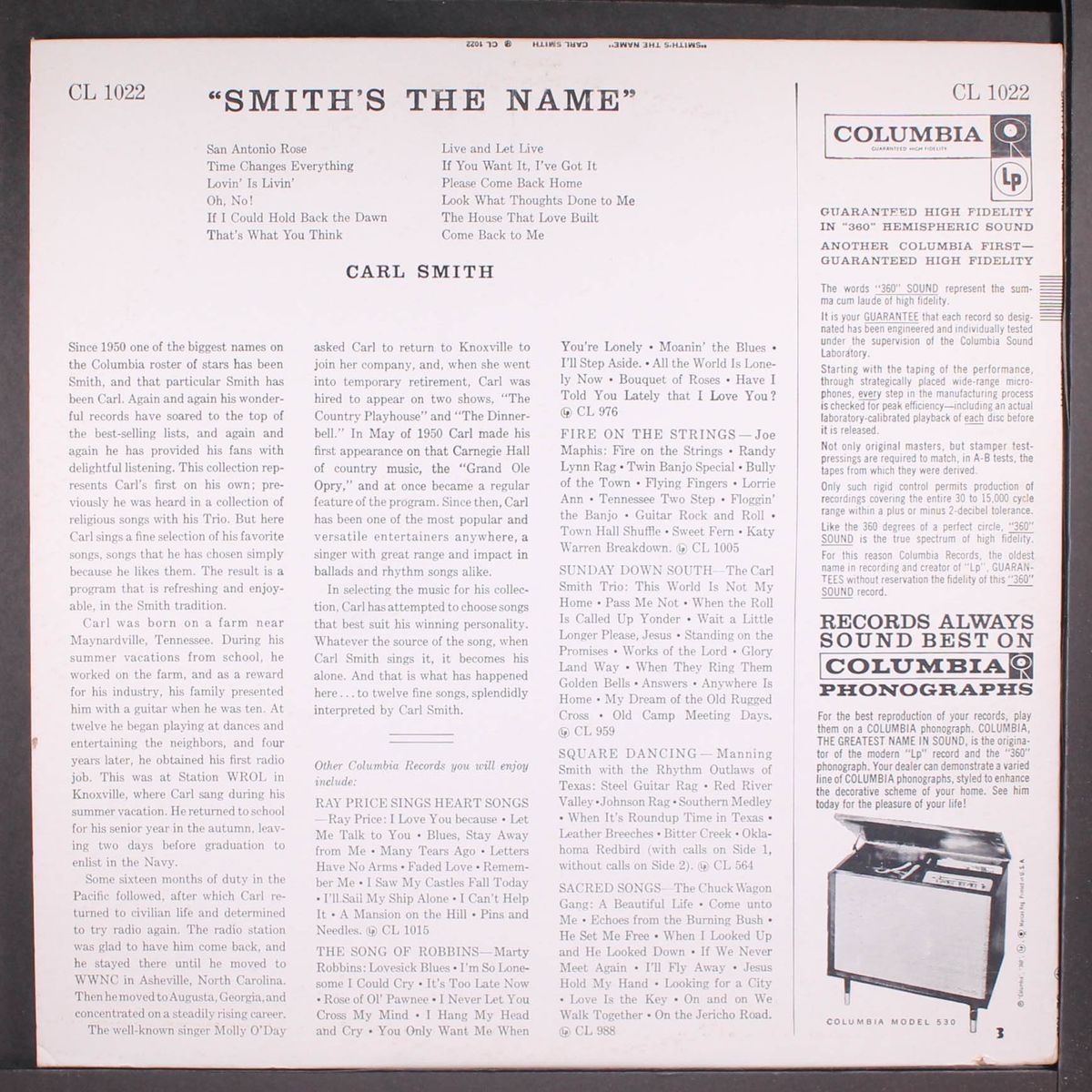 smith's the name by CARL SMITH