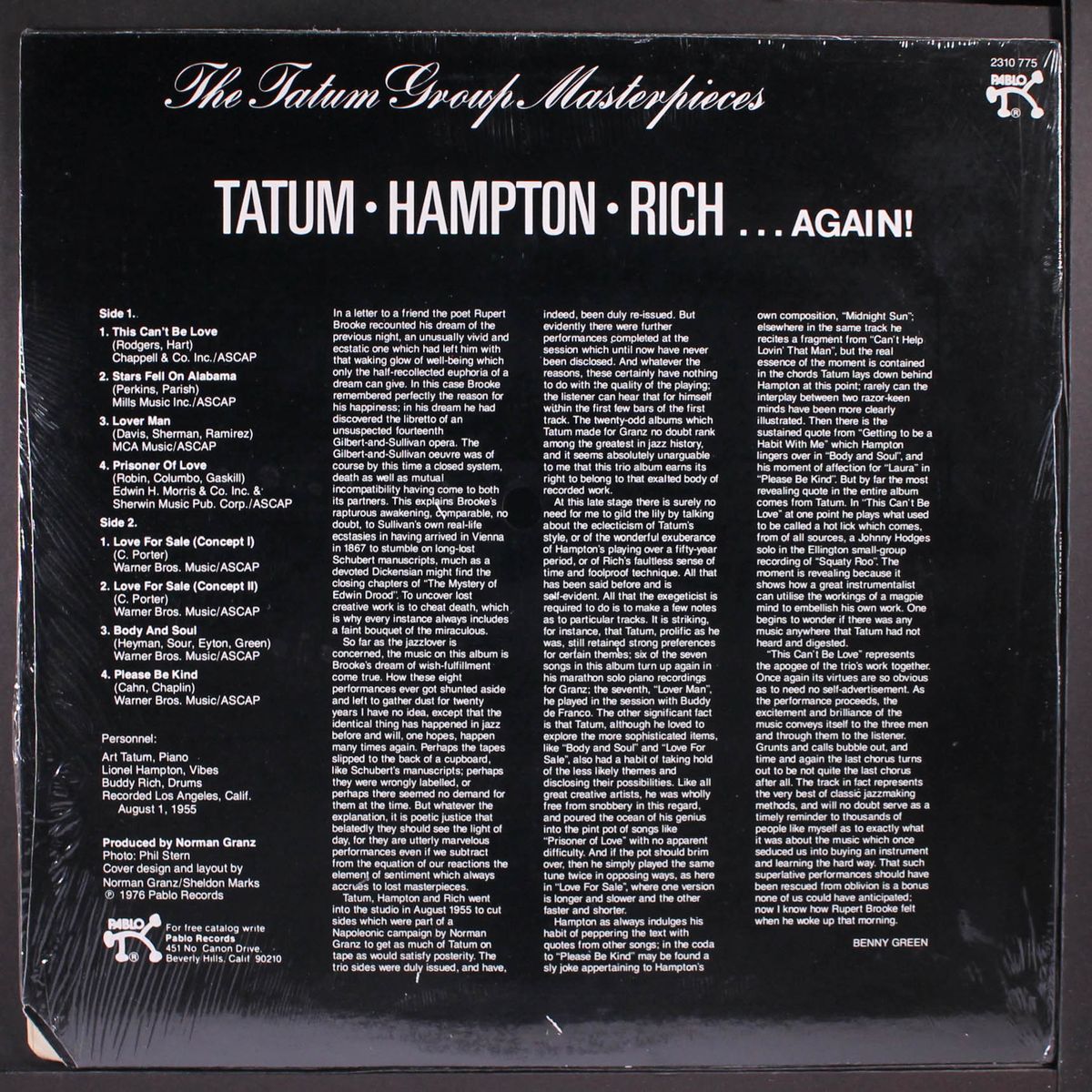 the tatum group masterpieces - tatum-hampton-rich...again! by ART TATUM