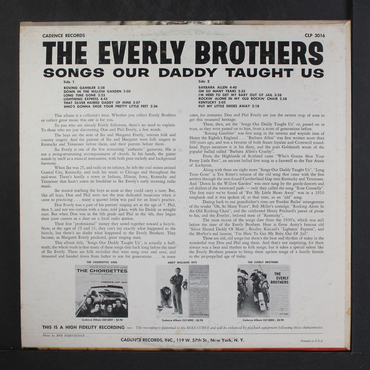 songs our daddy taught us by EVERLY BROTHERS