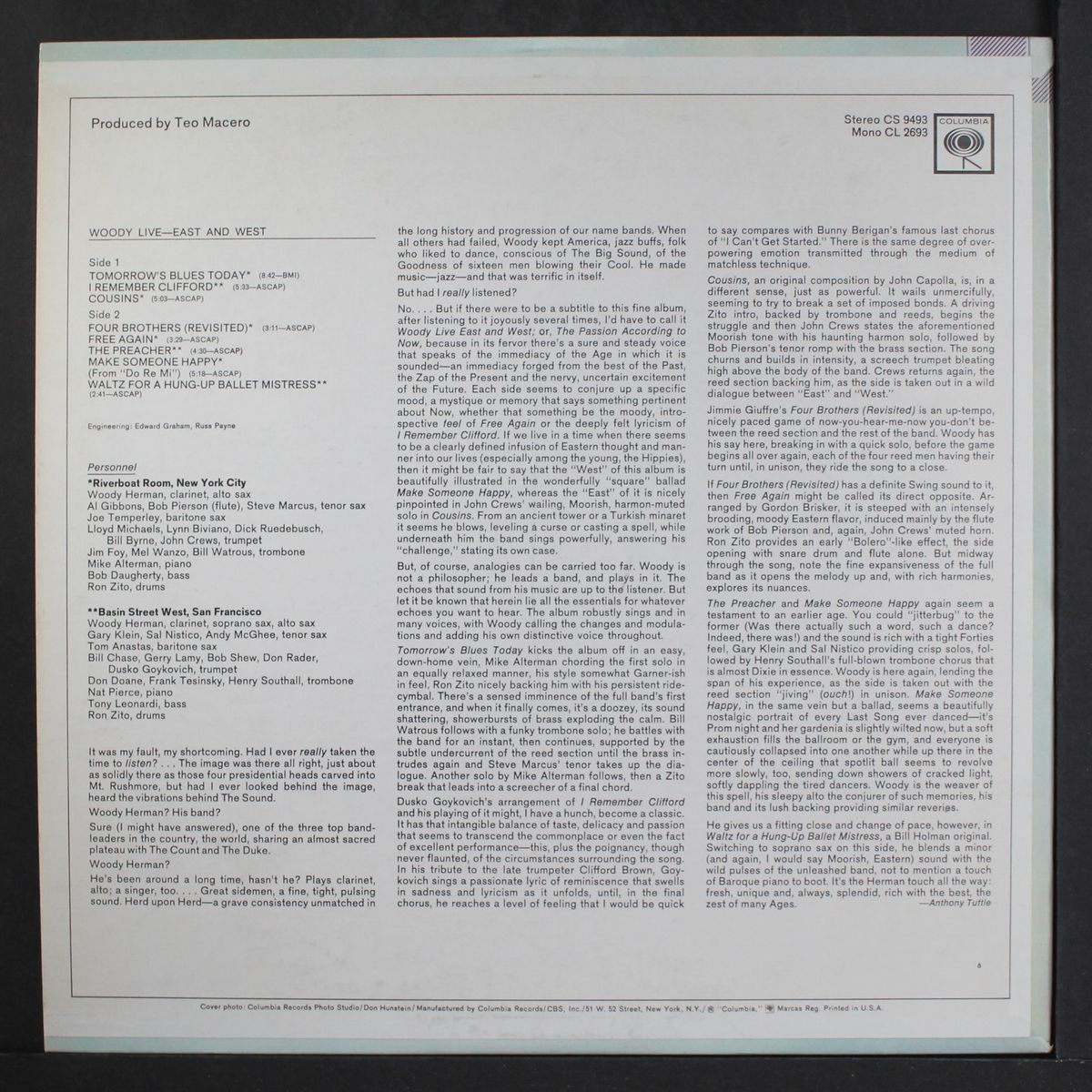 woody live, east and west by WOODY HERMAN