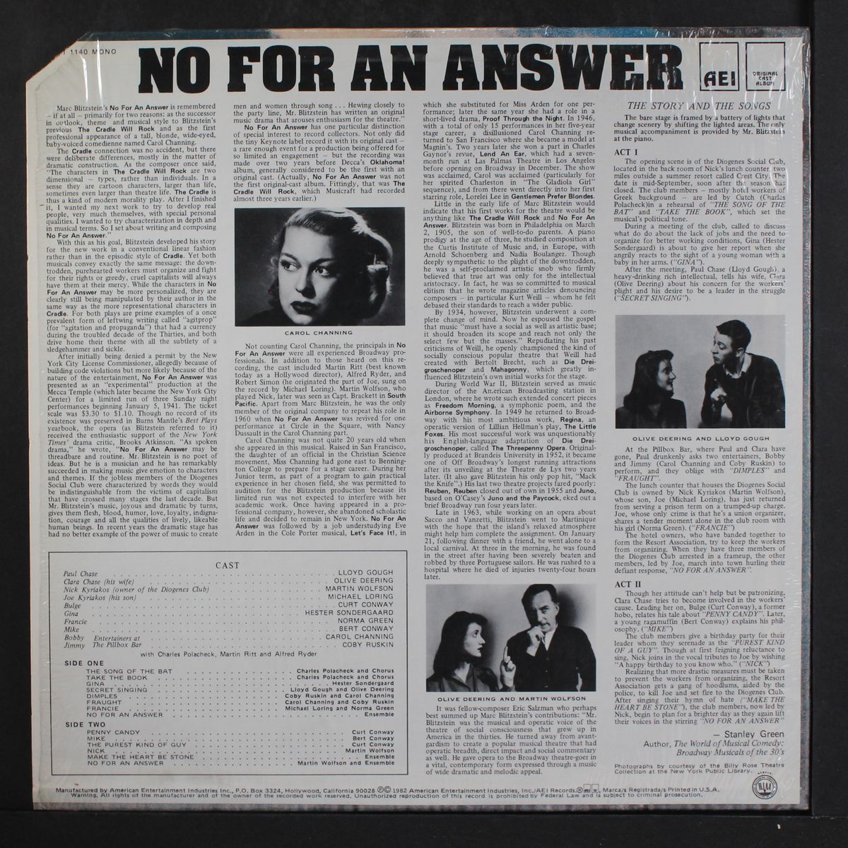 no for an answer by ORIGINAL CAST