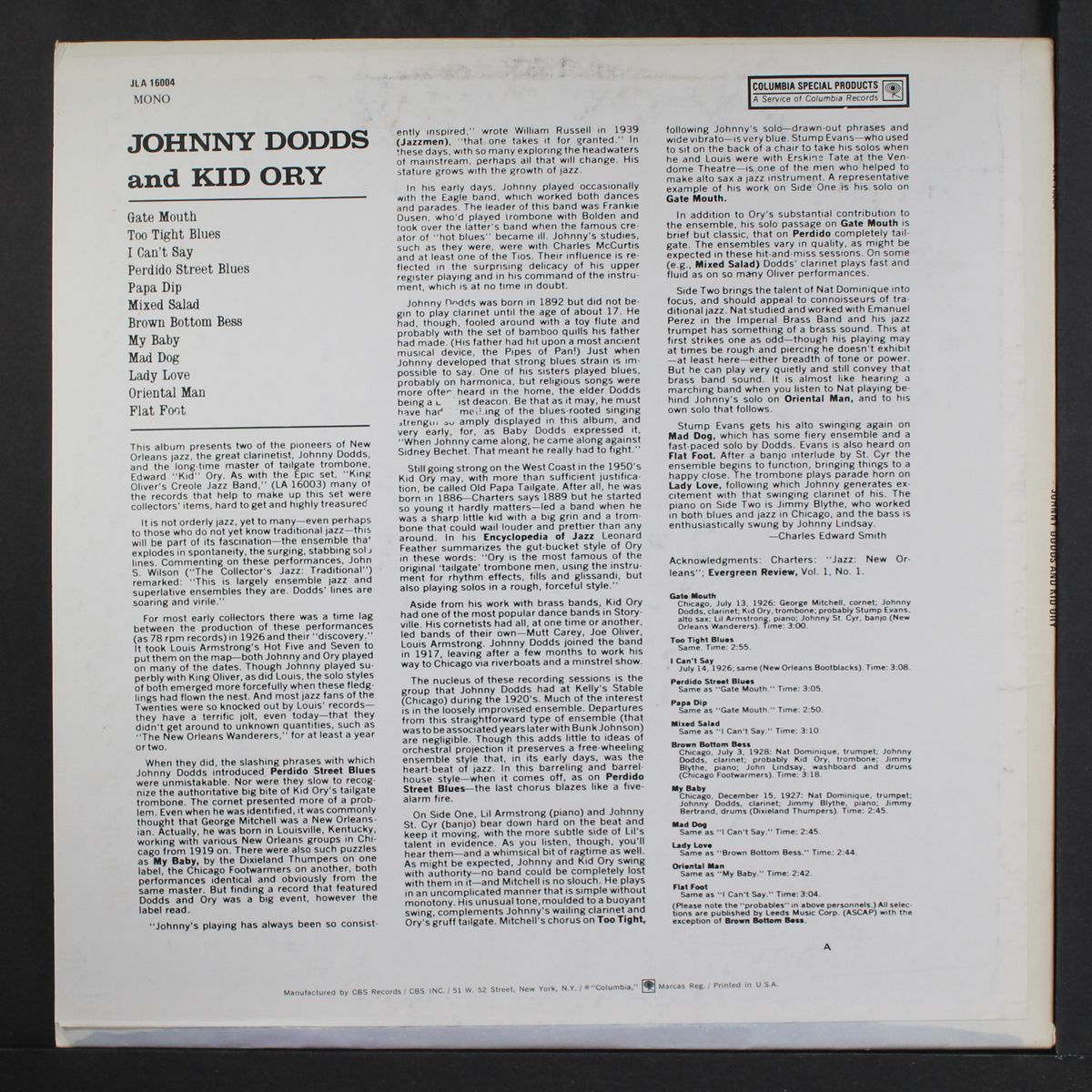johnny dodds & kid ory by JOHNNY DODDS & KID ORY
