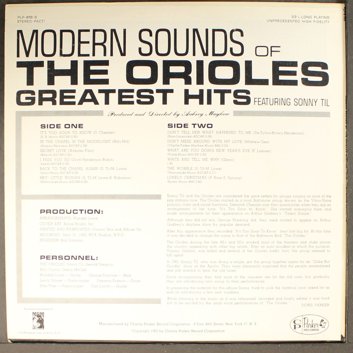 modern sounds of the orioles by ORIOLES