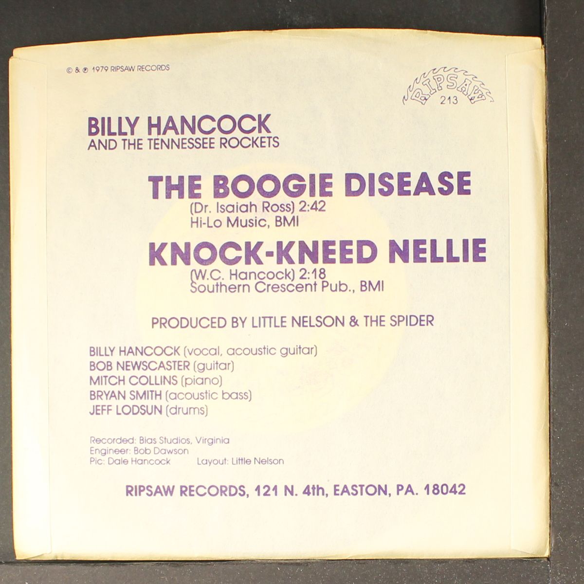the boogie disease / knock-kneed nellie by BILLY HANCOCK