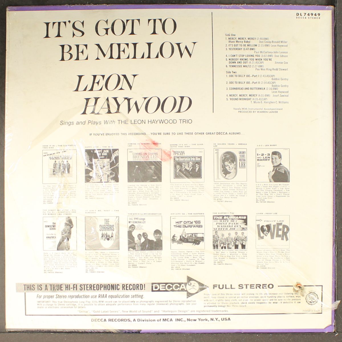 it's got to be mellow by LEON HAYWOOD