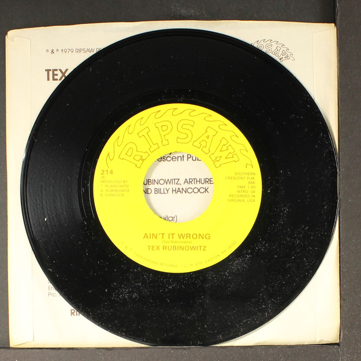 hot rod man / ain't it wrong by TEX RUBINOWITZ