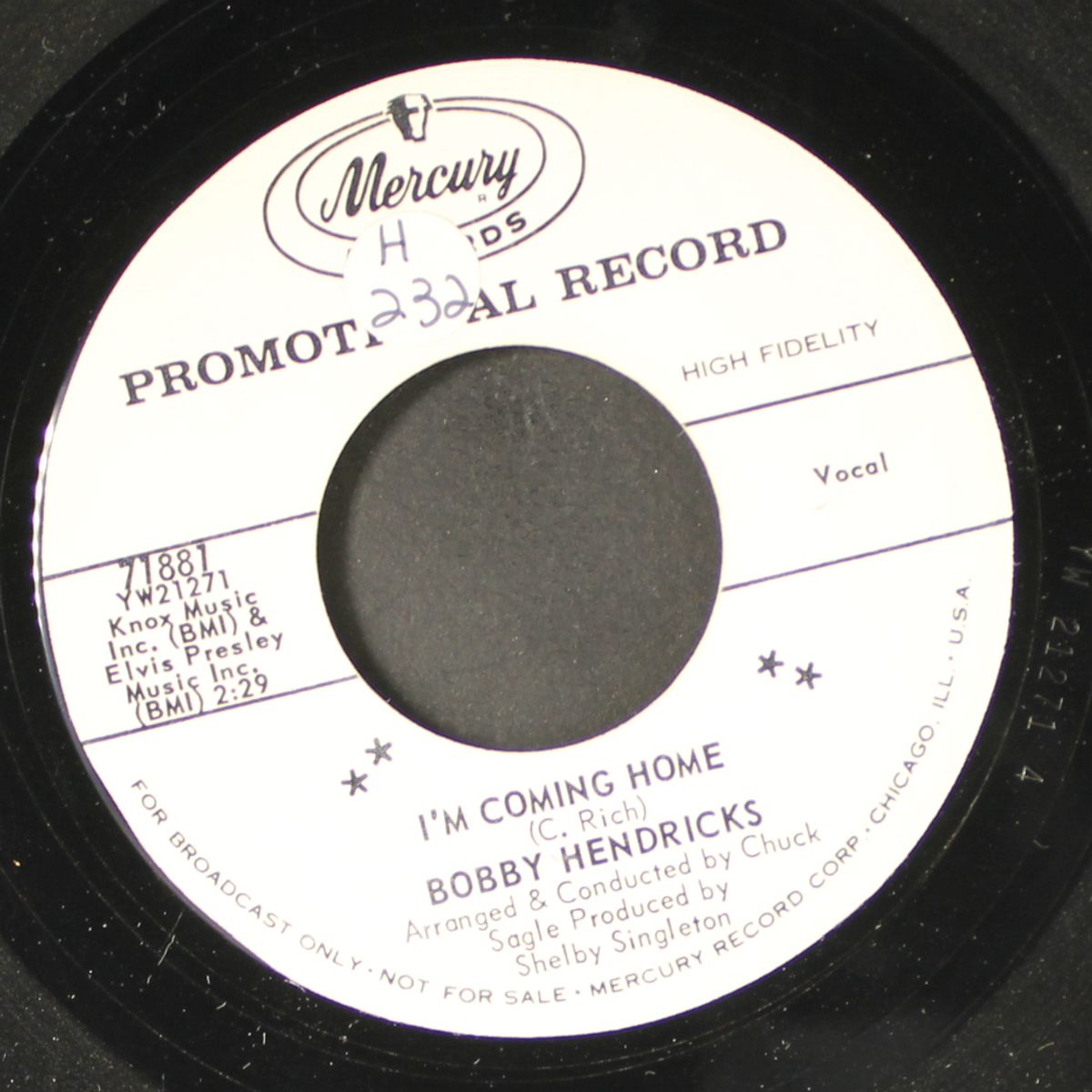 i'm coming home / every other night by BOBBY HENDRICKS