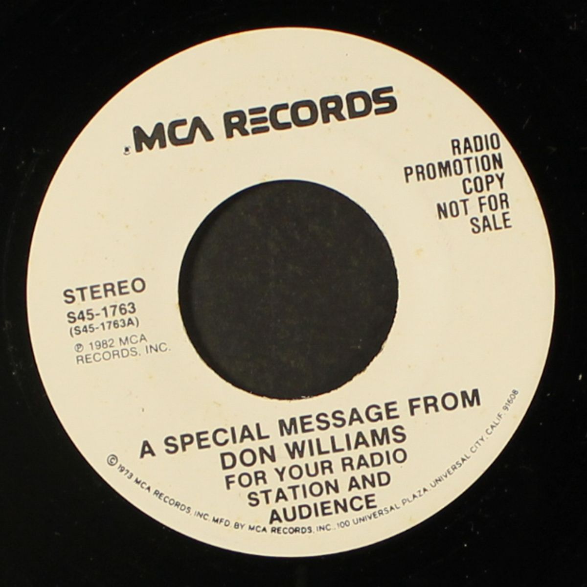 a special message for your radio audience by DON WILLIAMS