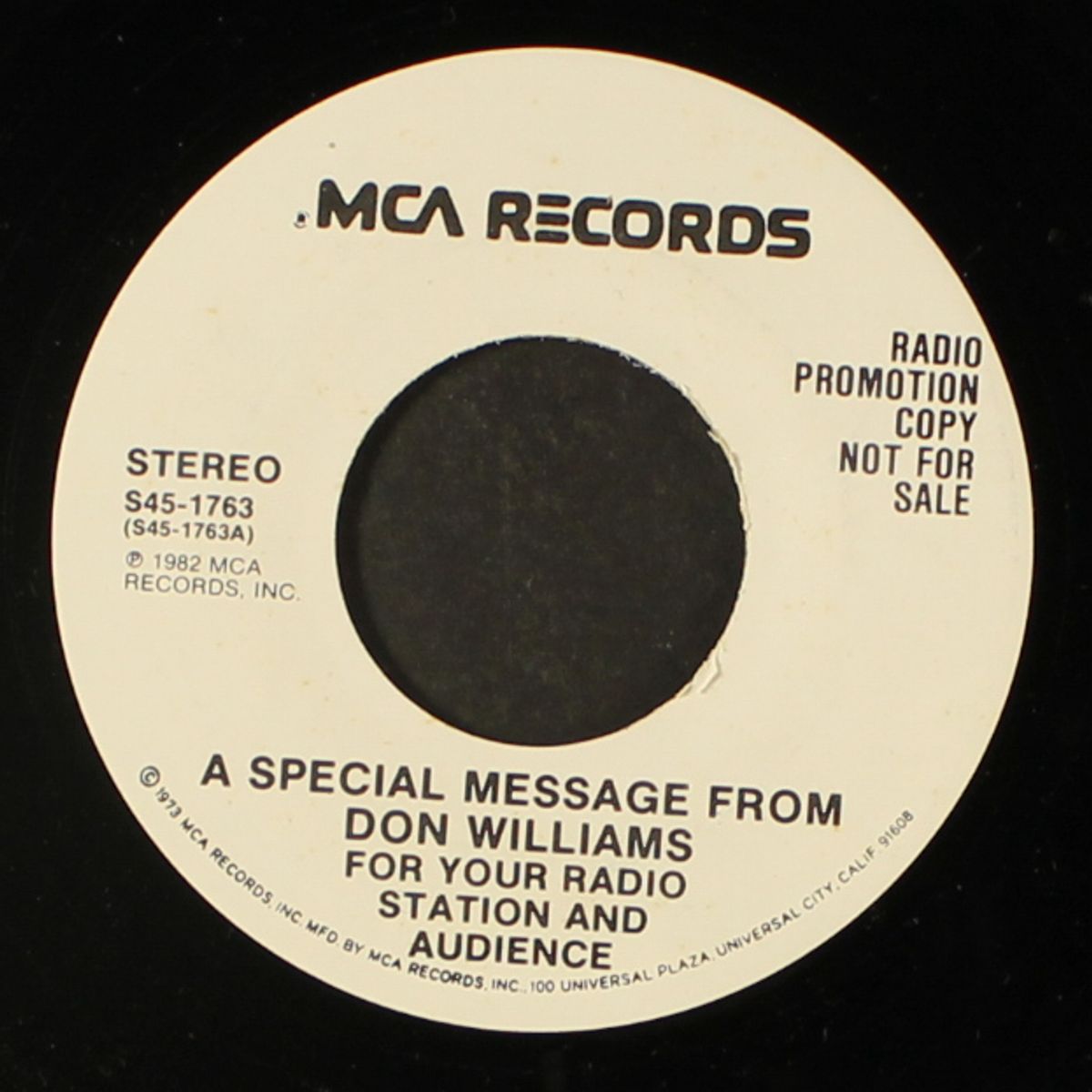 a special message for your radio audience by DON WILLIAMS