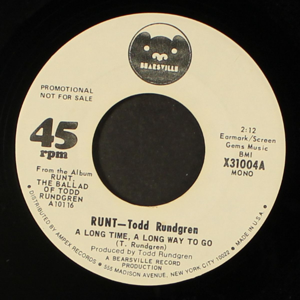 a long time, a long way to go / mono by TODD RUNDGREN - RUNT