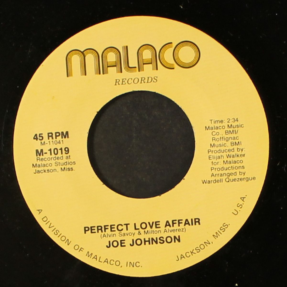 perfect love affair / the blind man by JOE JOHNSON