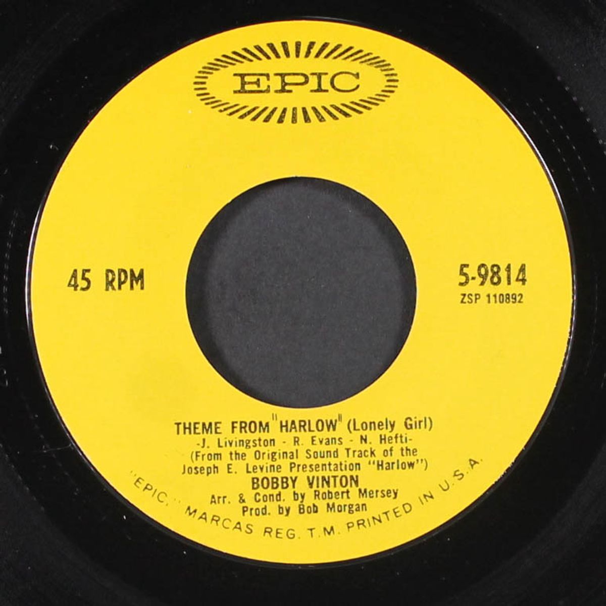 theme from harlow by BOBBY VINTON