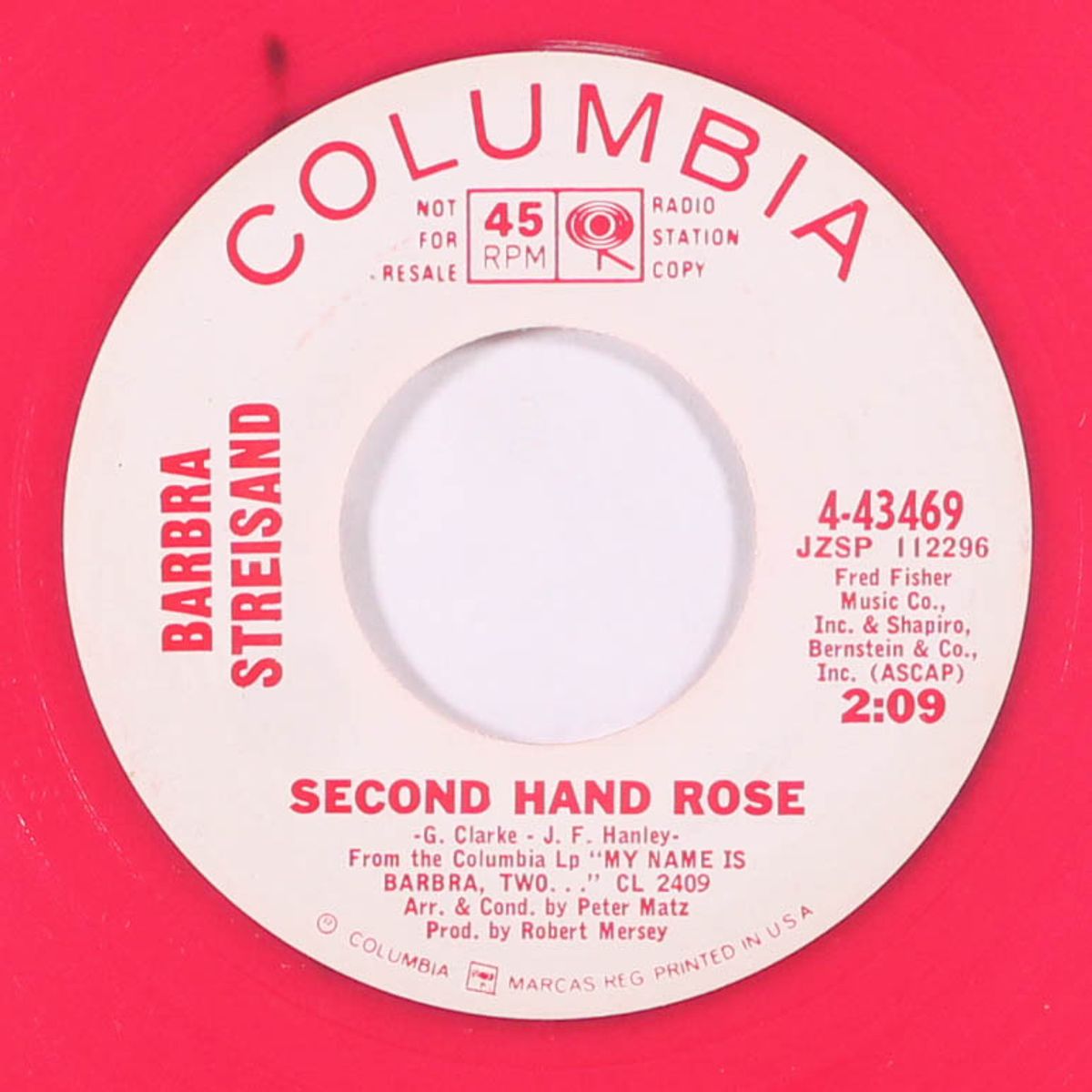 second hand rose / same by BARBRA STREISAND
