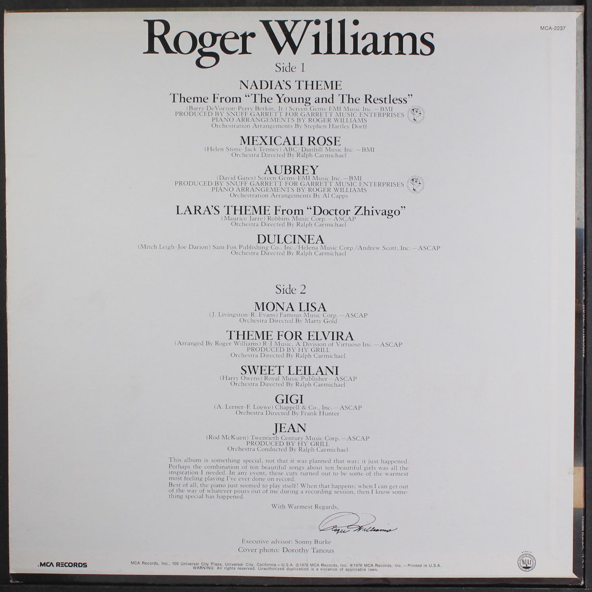 nadia's theme by ROGER WILLIAMS