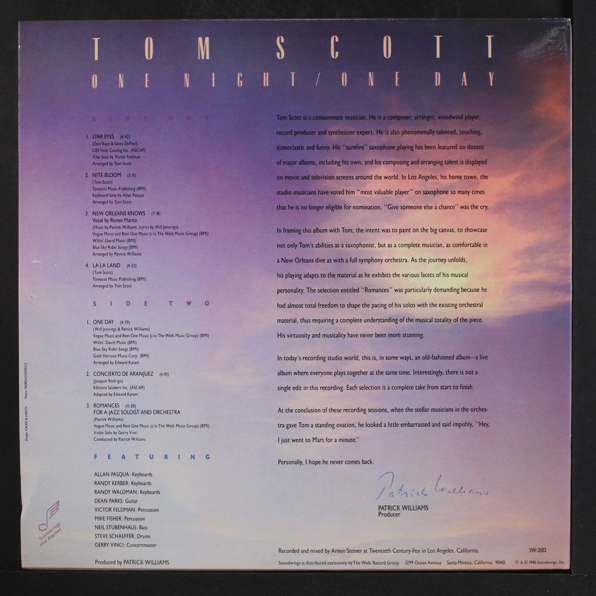 one night / one day by TOM SCOTT