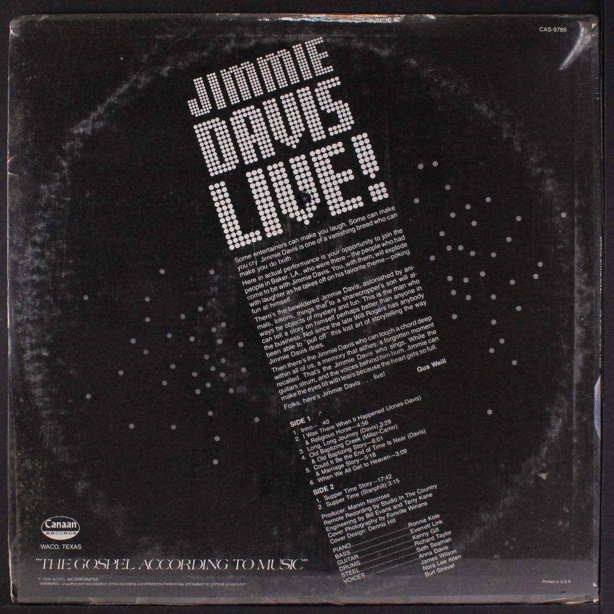 live! by JIMMIE DAVIS