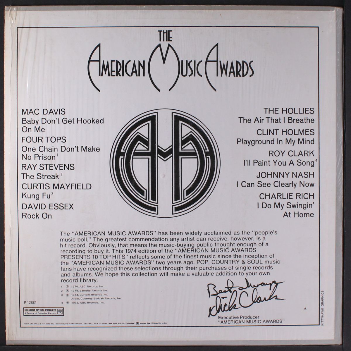 american music awards ten top hits of 1974 by VARIOUS