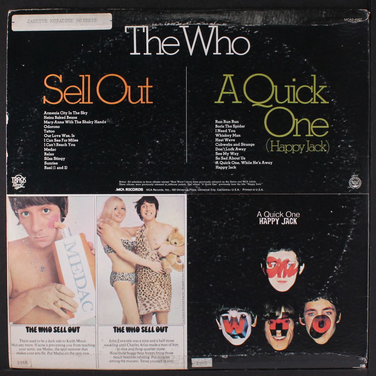 a quick one (happy jack) / sell out by WHO