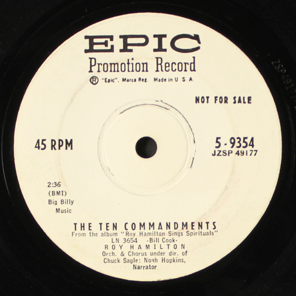 the ten commandments / down by the riverside by ROY HAMILTON