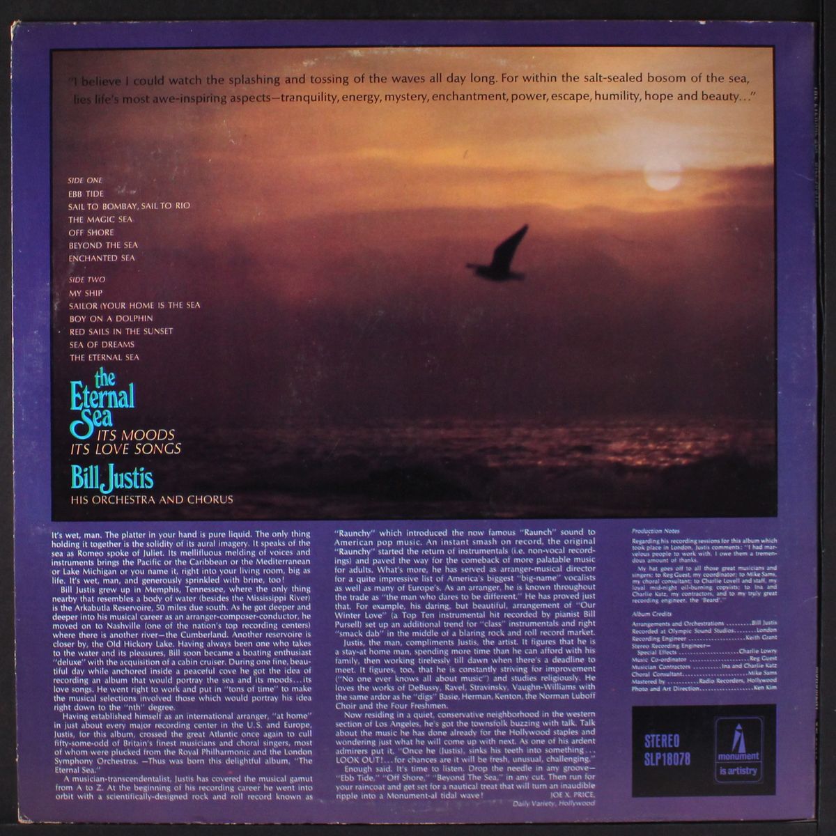 the eternal sea (its moods, its love songs) by BILL JUSTIS