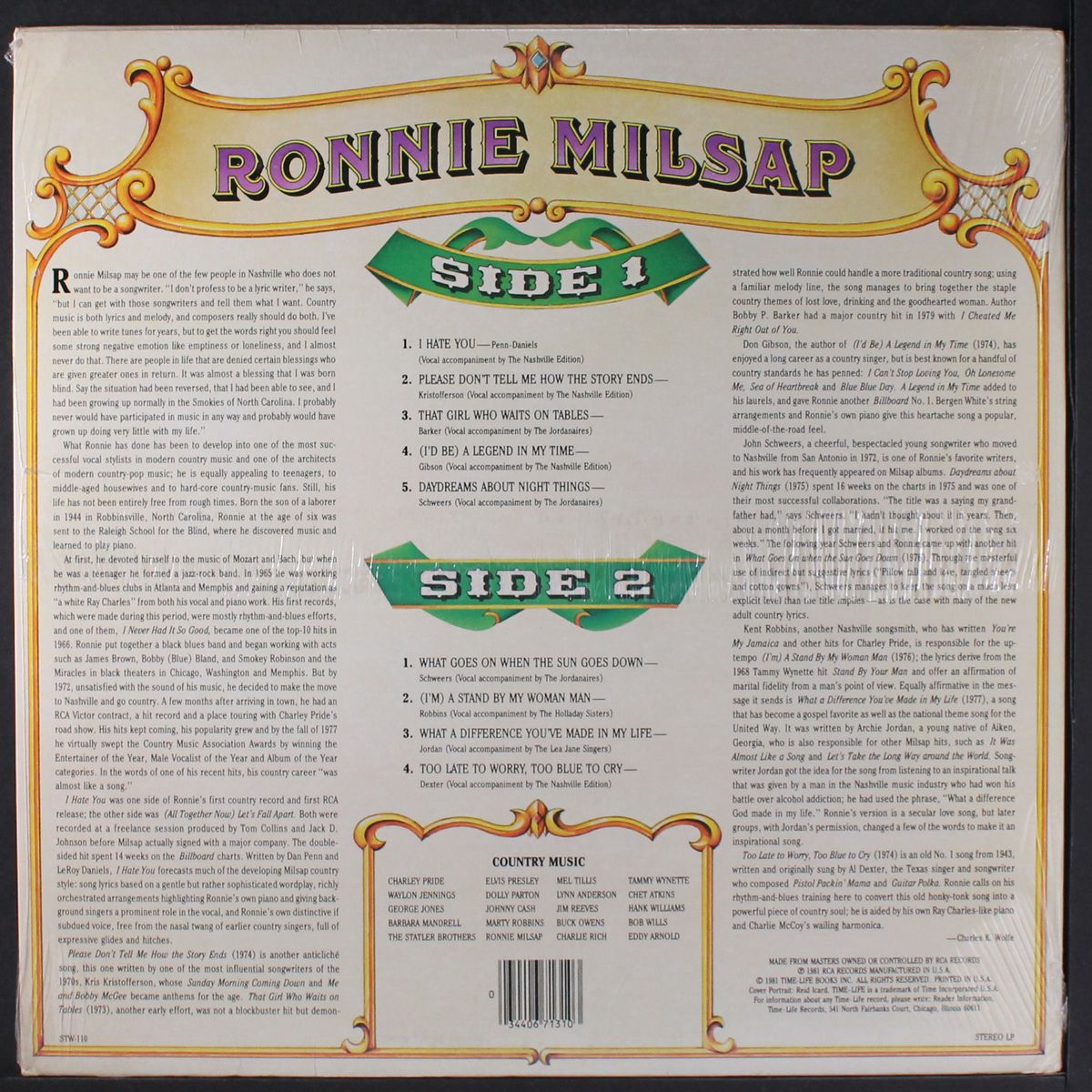 country music by RONNIE MILSAP