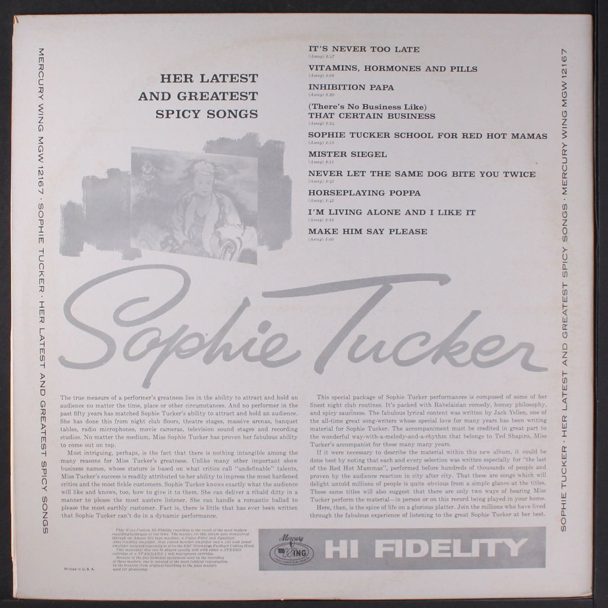 her latest and greatest spicy songs by SOPHIE TUCKER