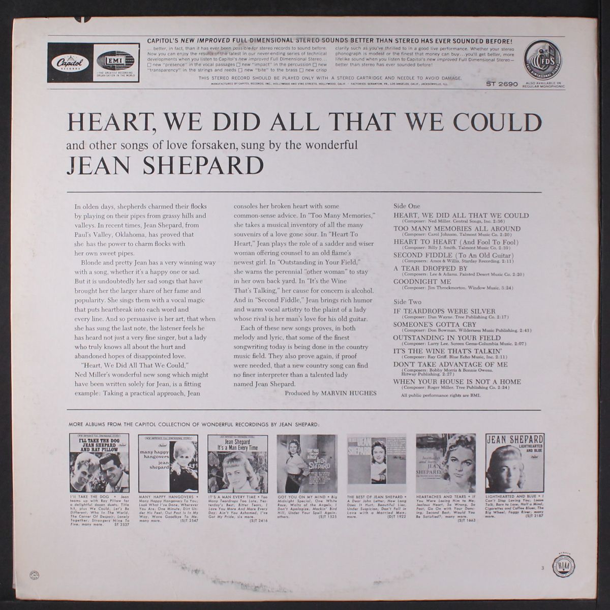 heart, we did all that we could by JEAN SHEPARD
