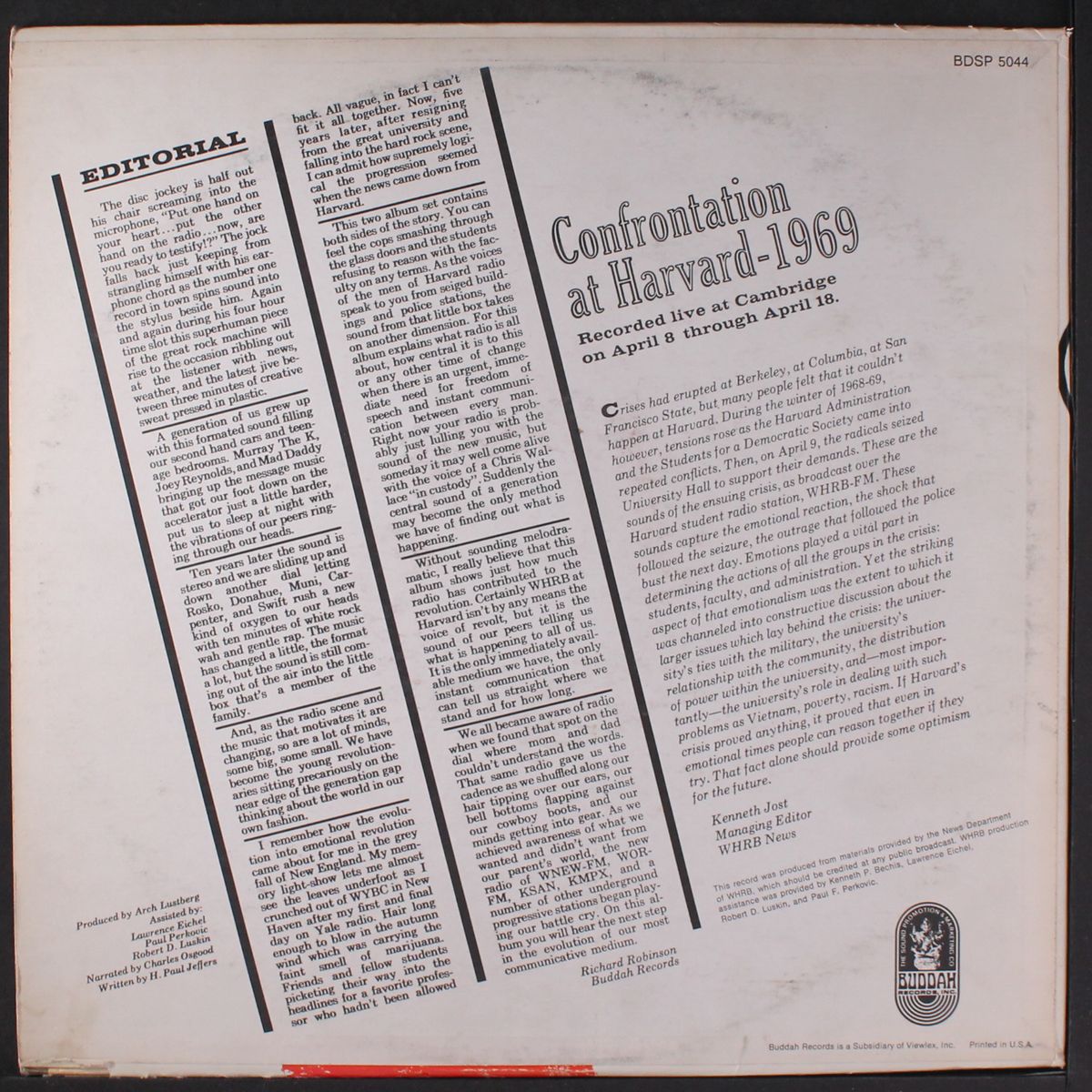 confrontation at harvard 1969 - strike by ORIGINAL RADIO BROADCAST