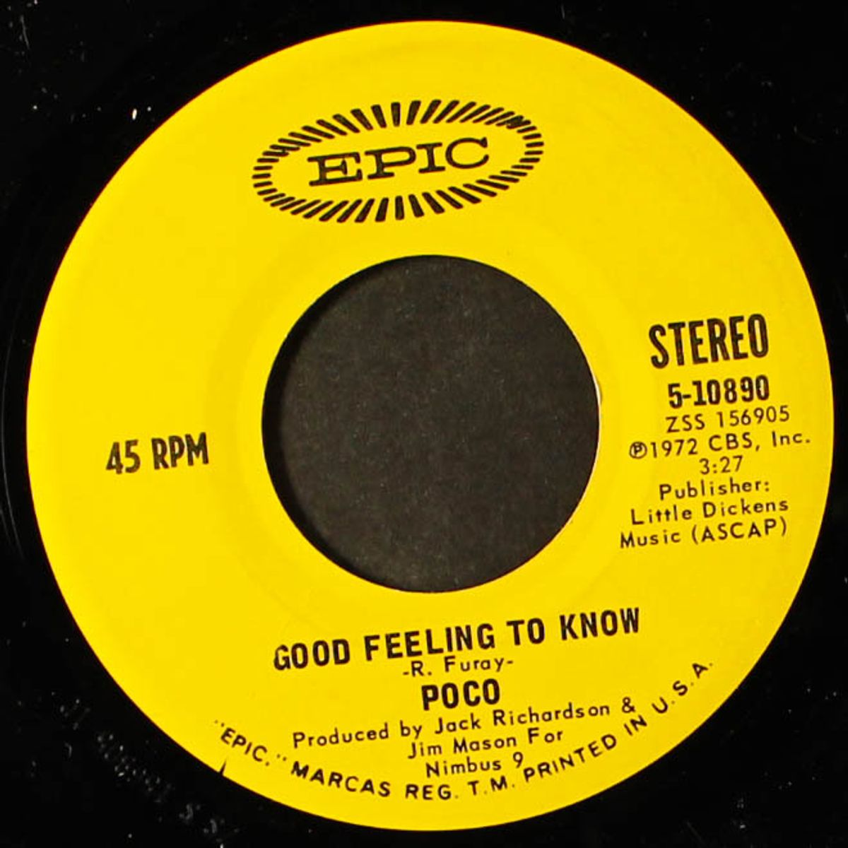 good feeling to know / early times by POCO