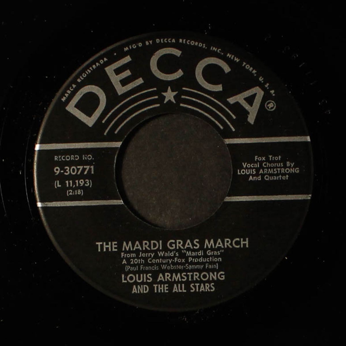 i love jazz / the mardi gras march by LOUIS ARMSTRONG