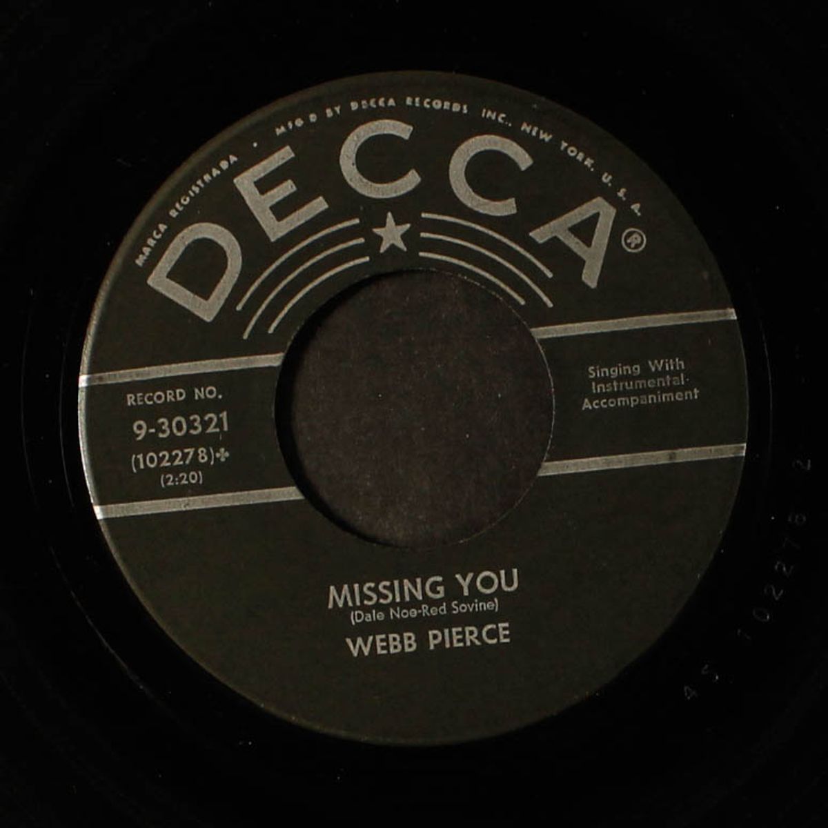 bye bye, love / missing you by WEBB PIERCE