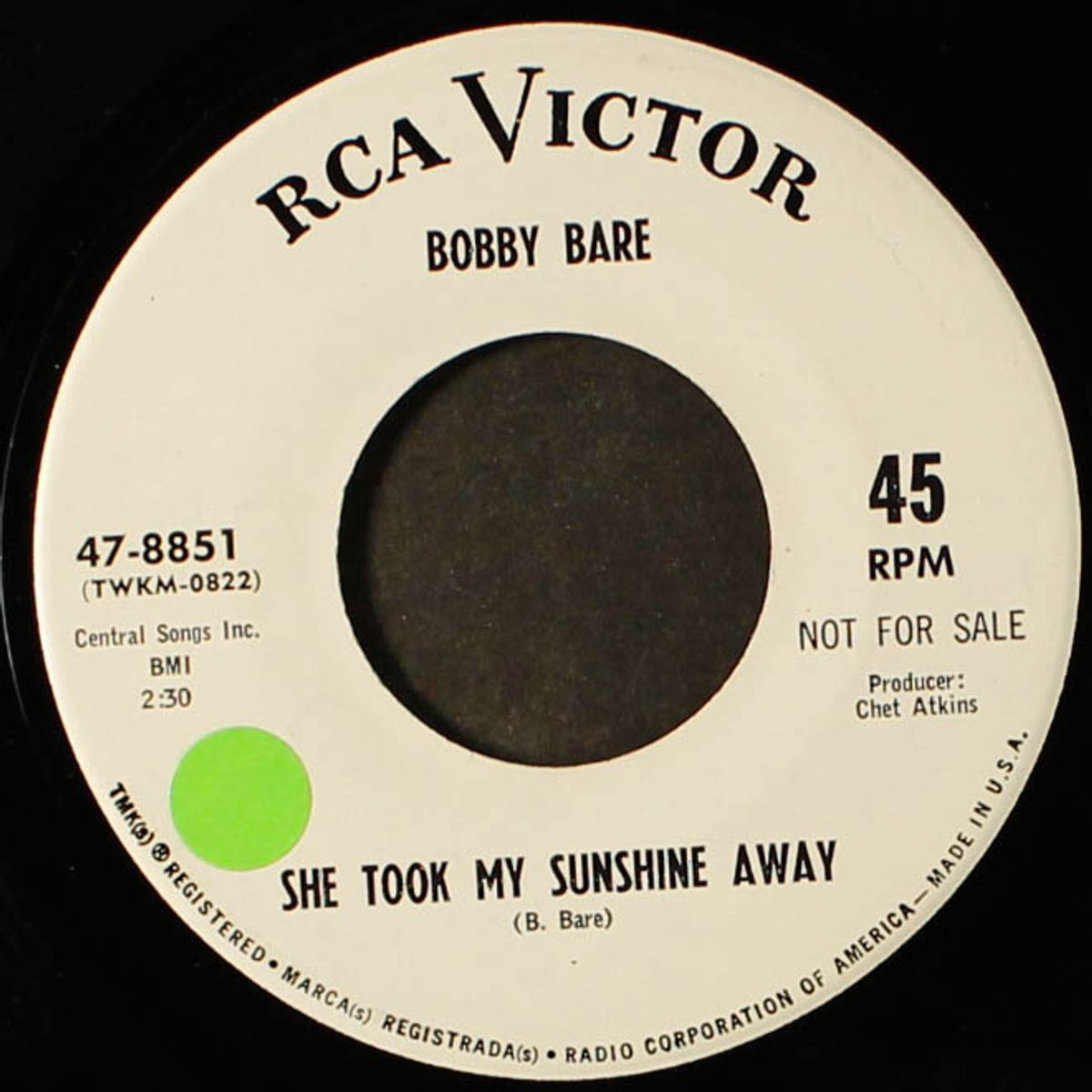 the streets of baltimore / she took my sunshine away by BOBBY BARE