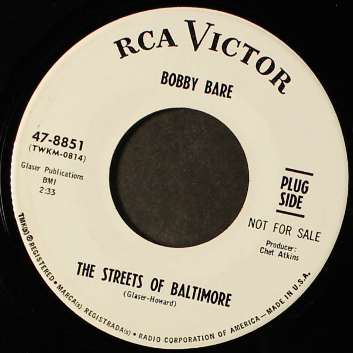 the streets of baltimore / she took my sunshine away by BOBBY BARE