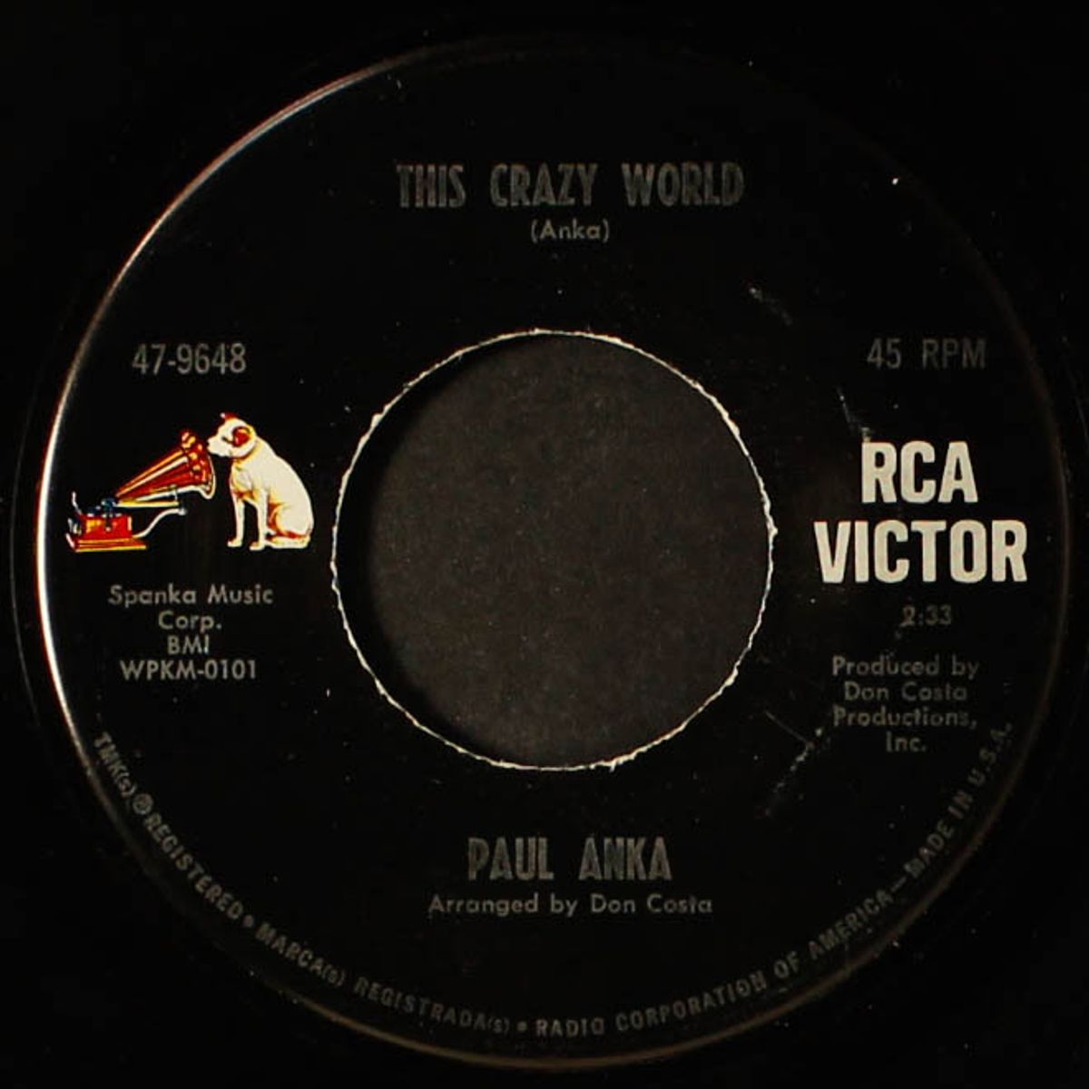 this crazy world / goodnight my love by PAUL ANKA