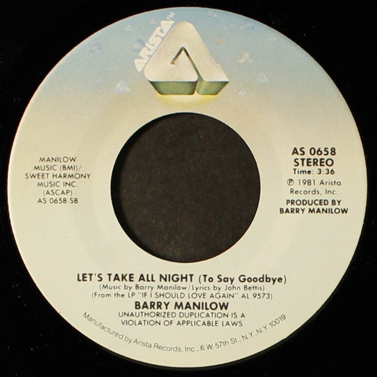 somewhere down the road / let's take all night by BARRY MANILOW