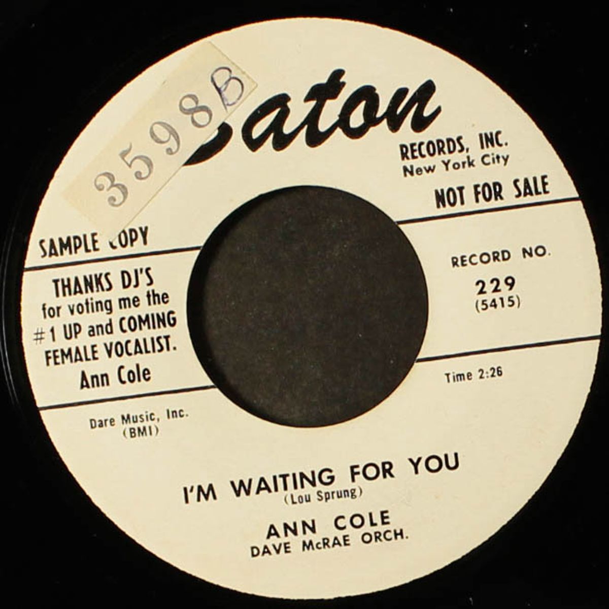 i'm waiting for you / my tearful heart by ANN COLE