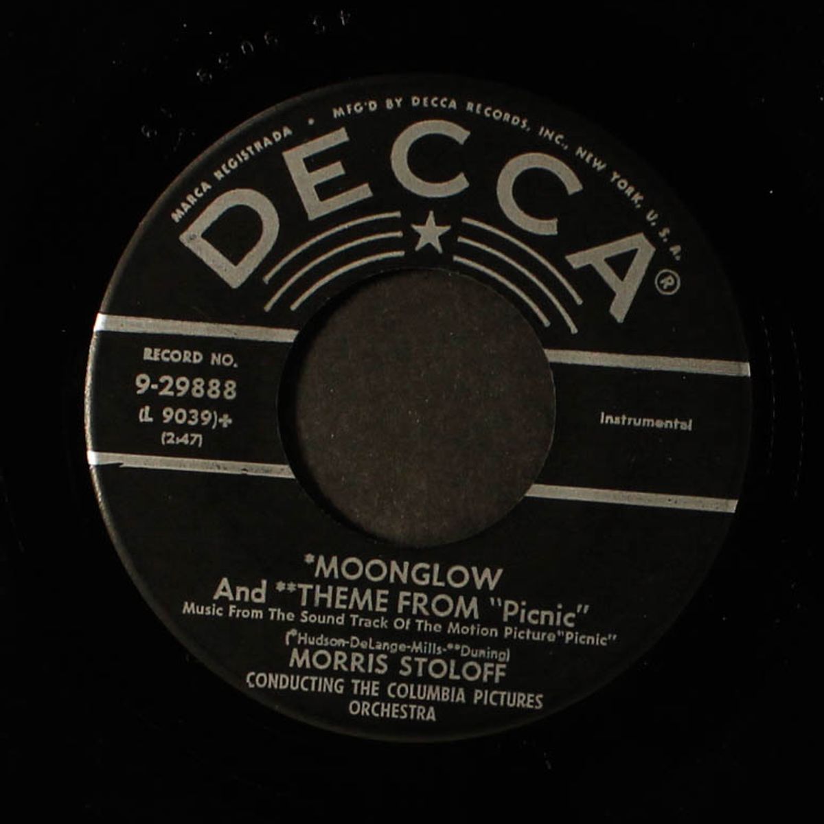 moonglow and theme from picnic by MORRIS STOLOFF