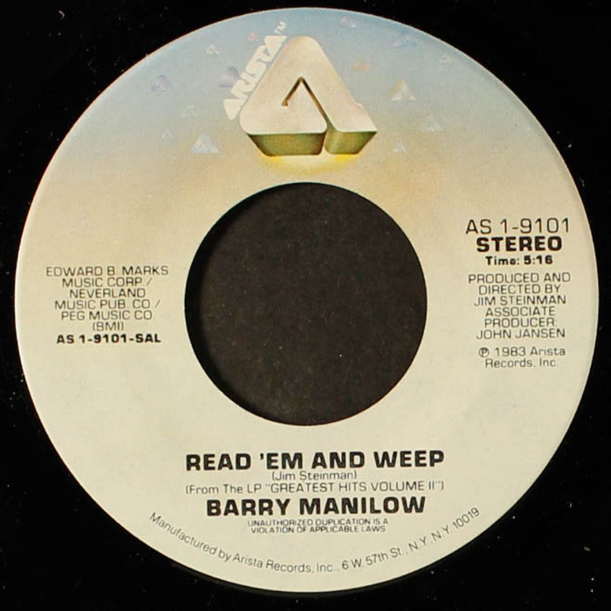 read 'em and weep / one voice by BARRY MANILOW
