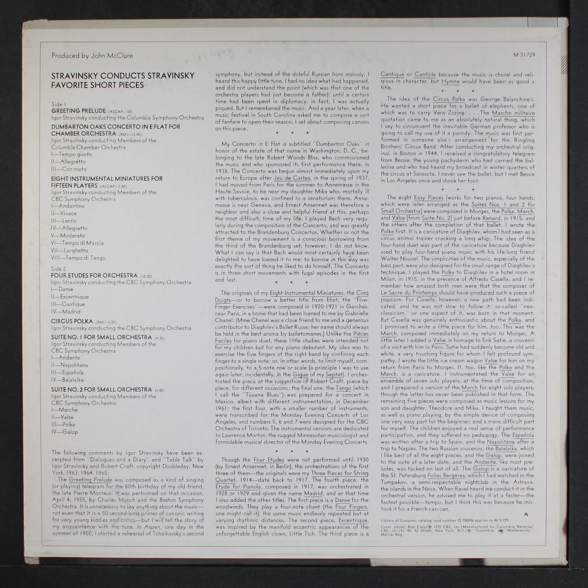 conducts stravinsky: favorite short pieces by IGOR STRAVINSKY