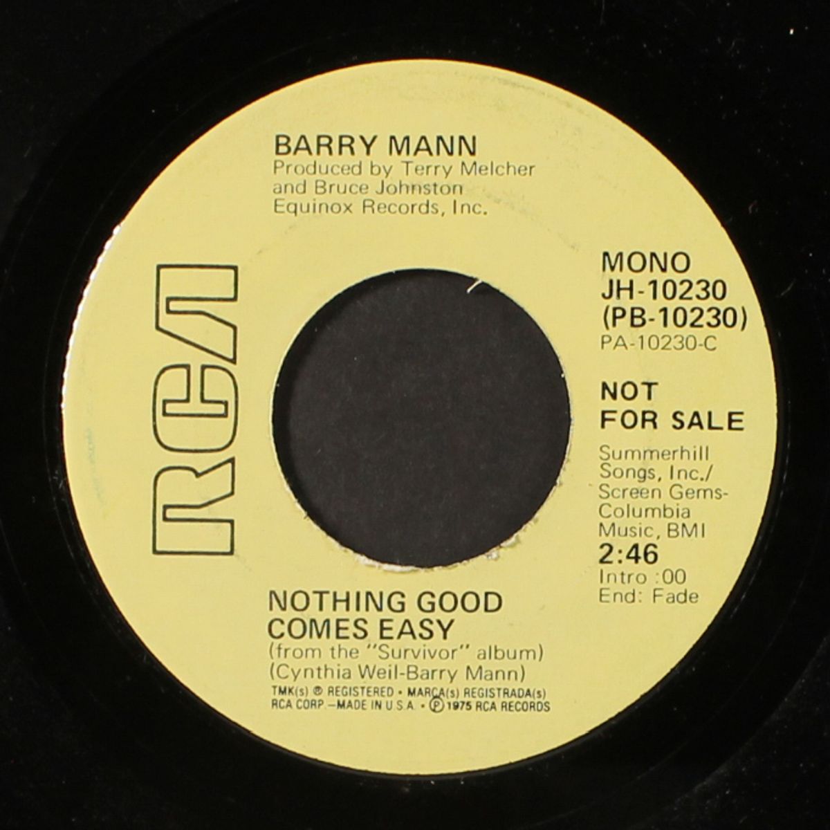 nothing good comes easy by BARRY MANN
