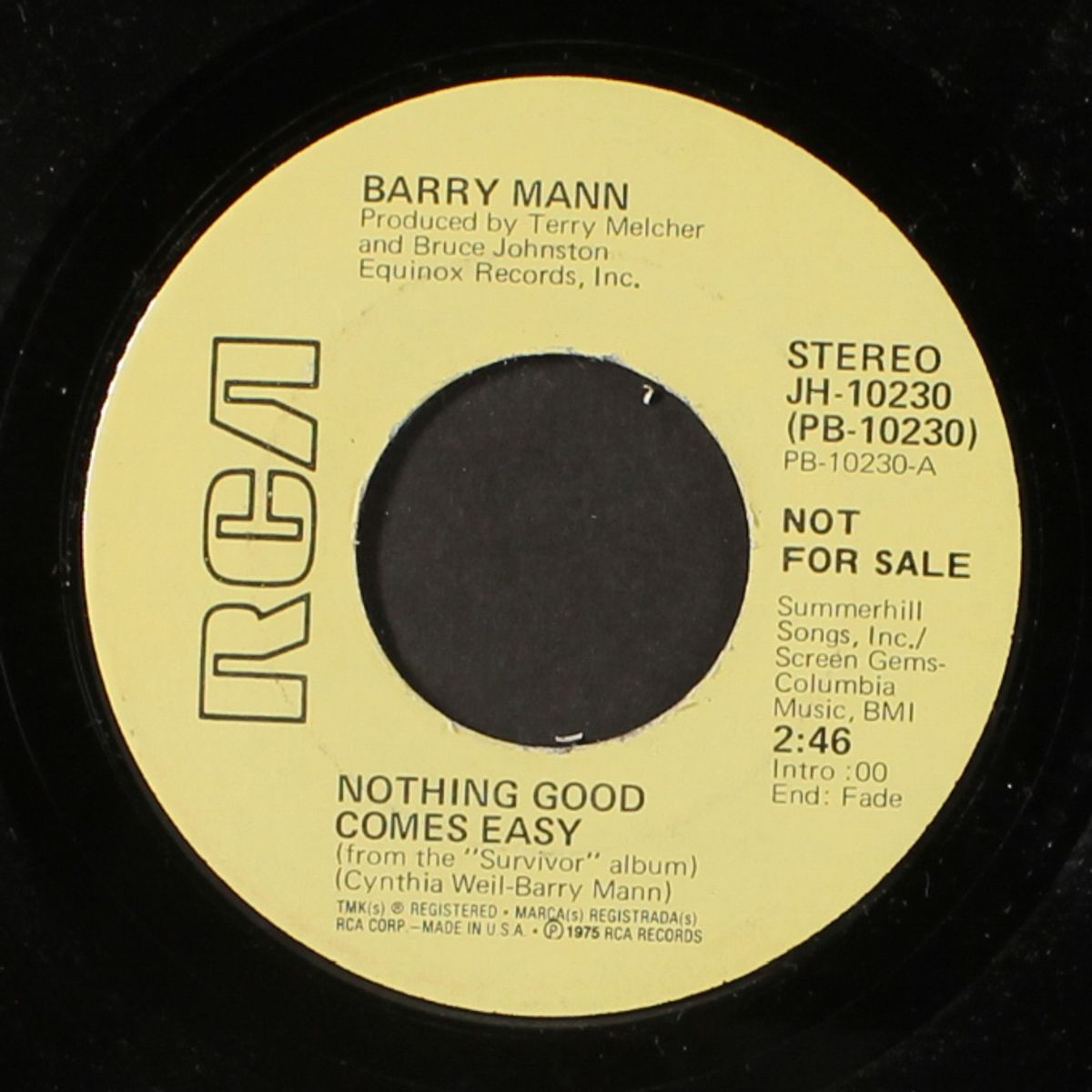 nothing good comes easy by BARRY MANN