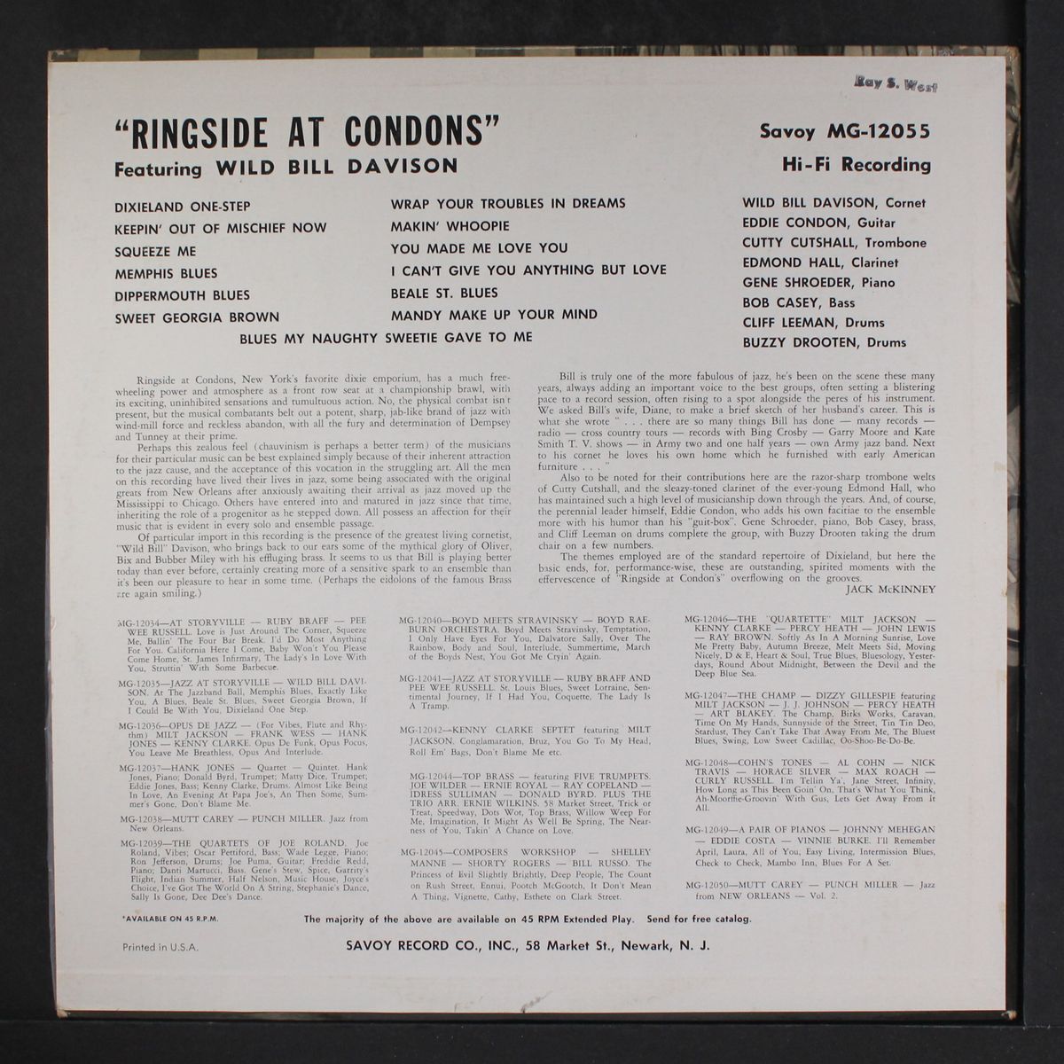 ringside at condon's by VARIOUS