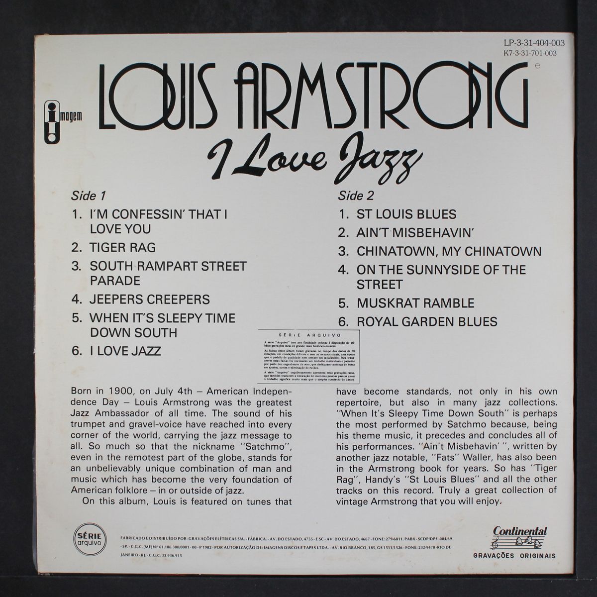 i love jazz by LOUIS ARMSTRONG
