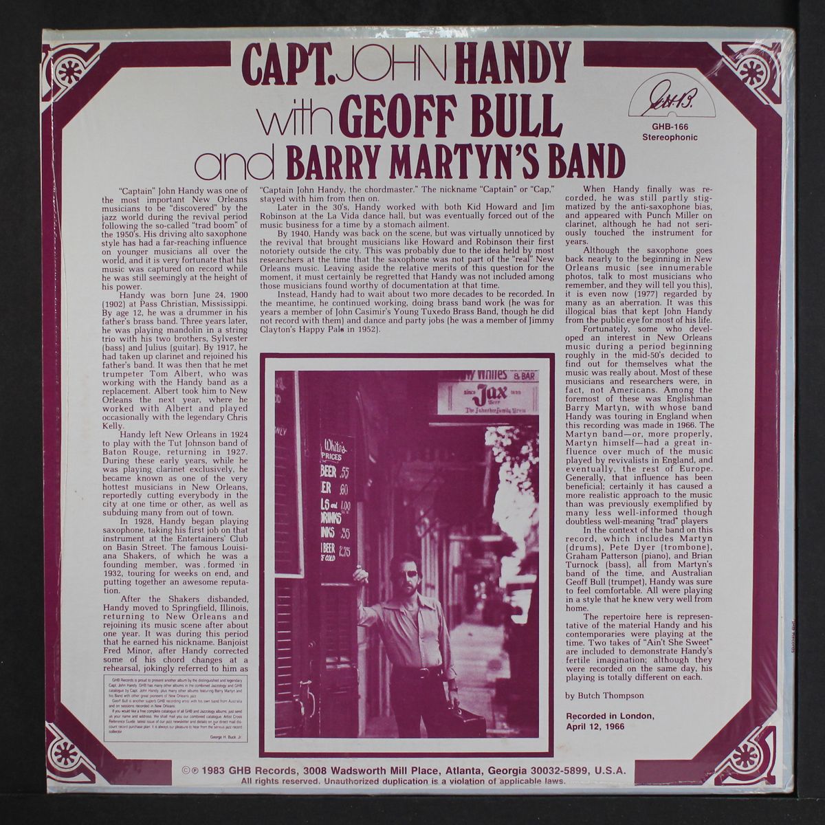 with geoff bull & barry martyn's band by CAP'N JOHN HANDY